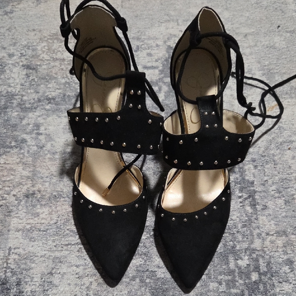 Jessica Simpson Black Studded Heels
